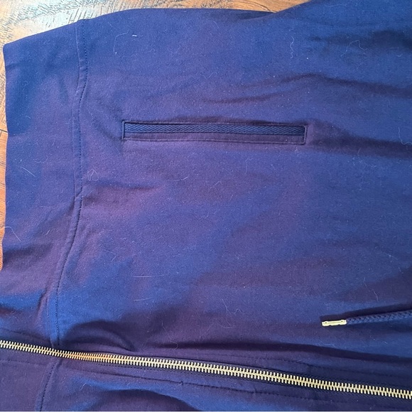 NWT Sweatshirt Jacket Full Zip Blue Fold Collar Pockets Cotton Blend Plus Sz 3xl - Picture 7 of 12